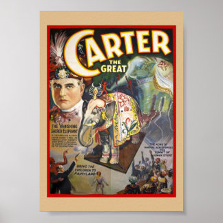 Carter The Great Restored Vintage Magician Poster