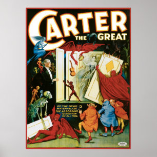 Carter The Great ~ The Dead Vintage Magic Act Poster