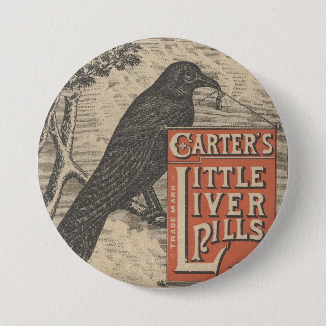 Carter's Little Liver Pills Ephemera 3 Inch Round Button (Front)