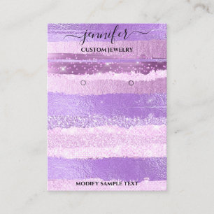 Cartes à bijoux faites main Logo Grandes violette