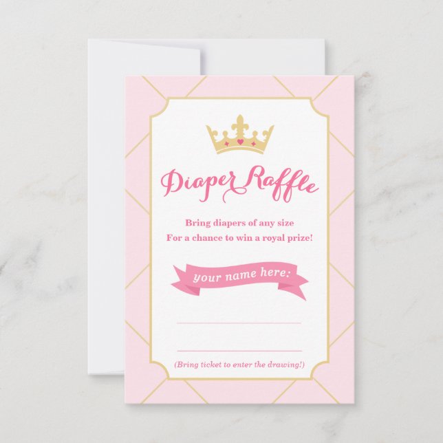 Cartes à carreaux | Princesse Baby shower fille (Devant)