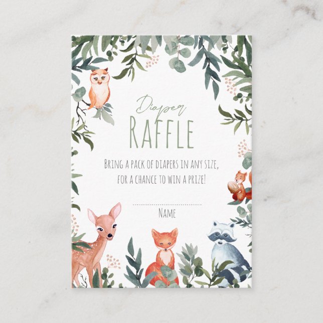 Cartes à gaufre Baby shower des animaux de bois (Devant)