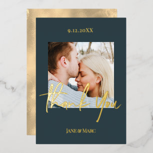 Cartes à huile Merci Mariage bleu foncé