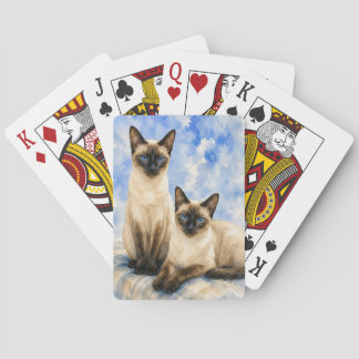 Cartes à jouer aquarelle Chat siamois