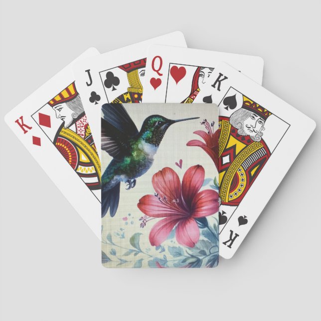 Cartes à jouer aux colibris (dos)