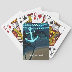 Cartes à jouer avec ancre et palmiers guirlandes l