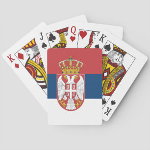 Cartes à jouer avec le drapeau de la Serbie