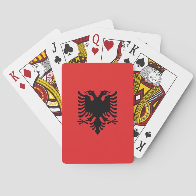 Cartes à jouer avec le drapeau de l'Albanie (dos)