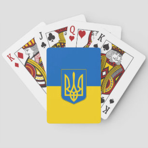 Cartes à jouer avec le trident du drapeau de l'Ukr