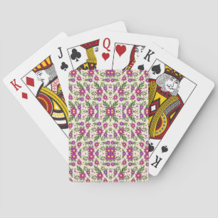Cartes à jouer avec un motif floral vibrant 