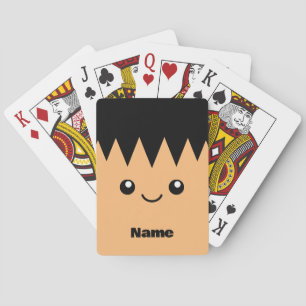Cartes à jouer avec visage de dessin animé kawaii 