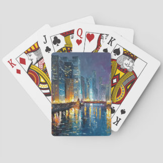 Cartes à jouer City Lights Waterfront Skyline