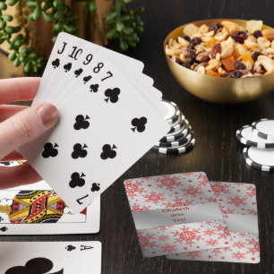 Cartes à jouer classiques argent et rouge