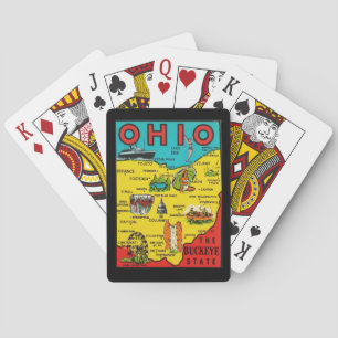 Cartes à jouer classiques de la carte de l'Ohio