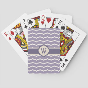 Cartes à jouer classiques en zigzag fleuri