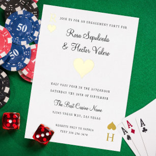 Cartes à jouer coeurs mariage fête or