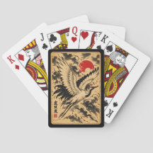 Cartes à jouer Crane à l'encre japonaise