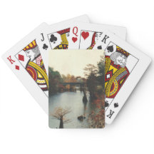 Cartes à jouer d'automne sur l'eau