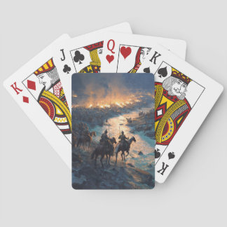 Cartes à jouer de la balade équestre sur la plage 