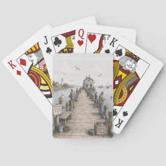 Cartes à jouer de la jetée de pêche côtière fantai