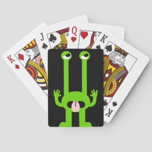 Cartes à jouer de l'alien idiot