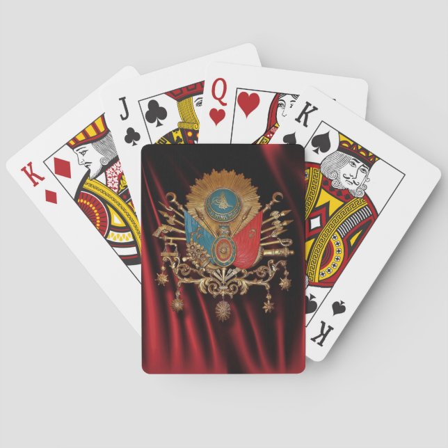 cartes à jouer - drapeau ottoman/Osmanlı 8 V ; ) (dos)