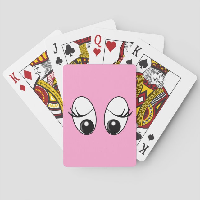 Cartes à jouer drôles yeux surpris - Choisissez la (dos)