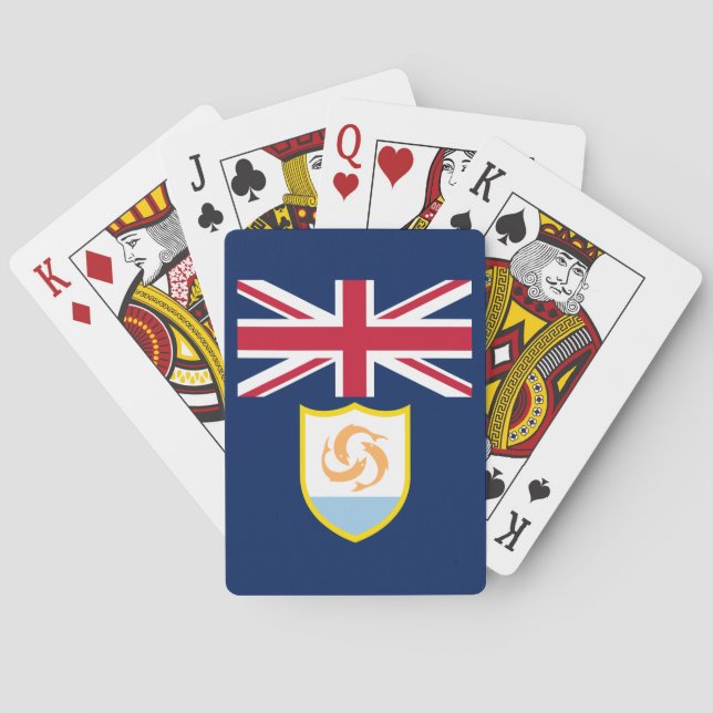 Cartes à jouer du drapeau patriotique d'Anguilla (dos)