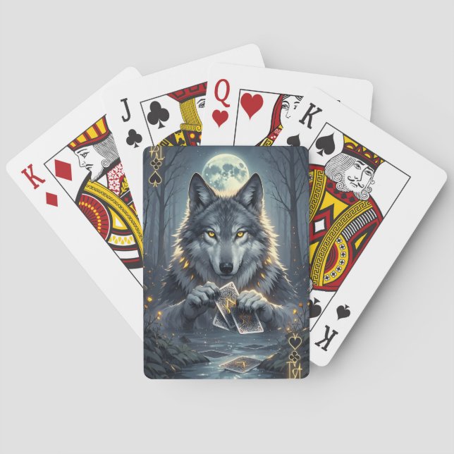 Cartes à jouer du roi loup mystique (dos)