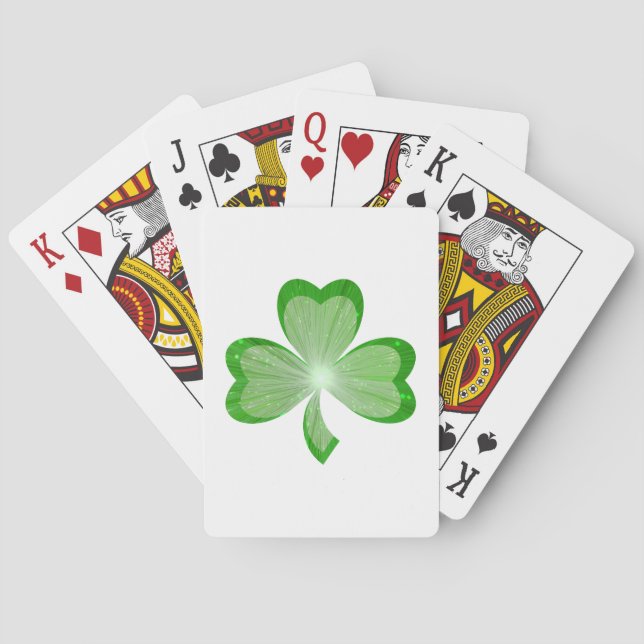 Cartes à jouer en blanc Shamrock (dos)