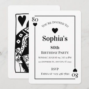 Cartes à jouer en forme de cœur pour invitation d'