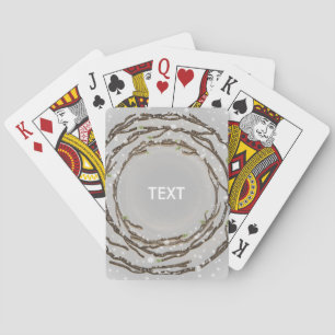 Cartes à jouer enneigées de branches d'arbres d'hi