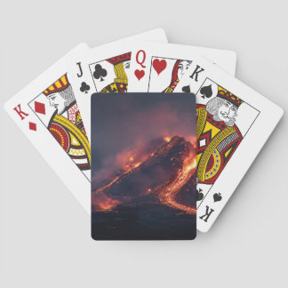 Cartes à jouer Éruption de volcan Coulée de lave