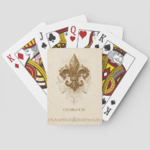 Cartes à jouer • Fleur-de-Lis élégante personnalis
