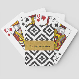 Cartes à jouer géométriques noir et blanc et chic 