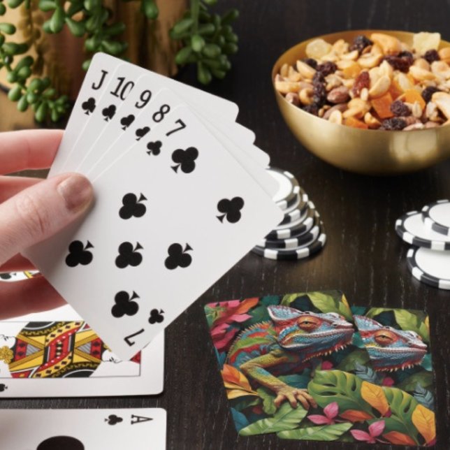 Cartes à jouer Lizard Leaves & Colour  (Colourful Lizard Poker cards easy to shuffle, smooth card stock. D: 2.5" x 3.5"; poker size.)