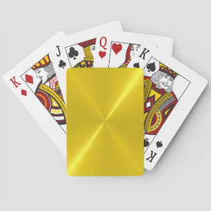 Cartes à jouer métalliques brillantes en acier dor