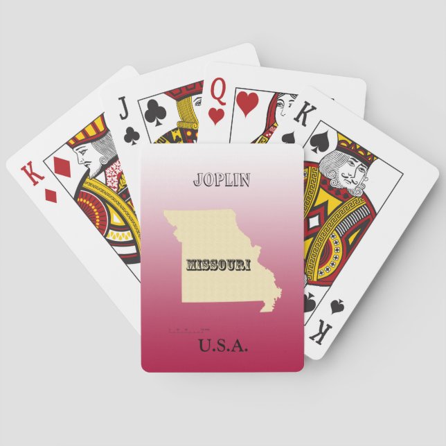Cartes à jouer - Missouri State Map avec la ville (dos)