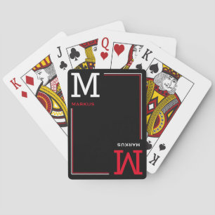Cartes à jouer monogramme avec votre propre nom