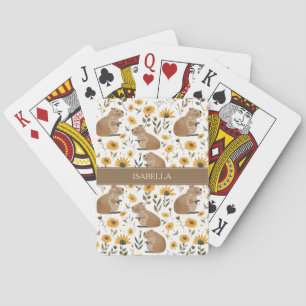 Cartes à jouer personnalisées au motif floral de c