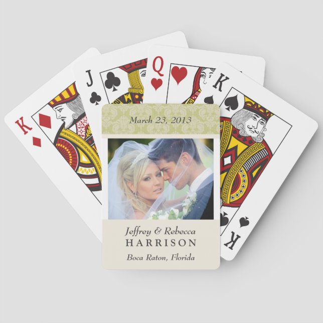 Cartes à jouer personnalisées avec photo de mariag (dos)