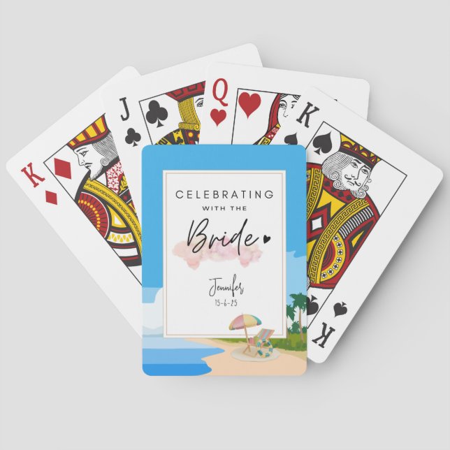 Cartes à jouer personnalisées Beach Bachelorette (dos)
