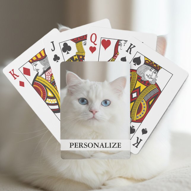 Cartes à jouer personnalisées | chat blanc aux yeu (cat playing cards)