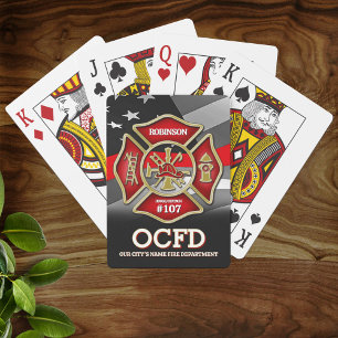 Cartes à jouer personnalisées pour pompiers