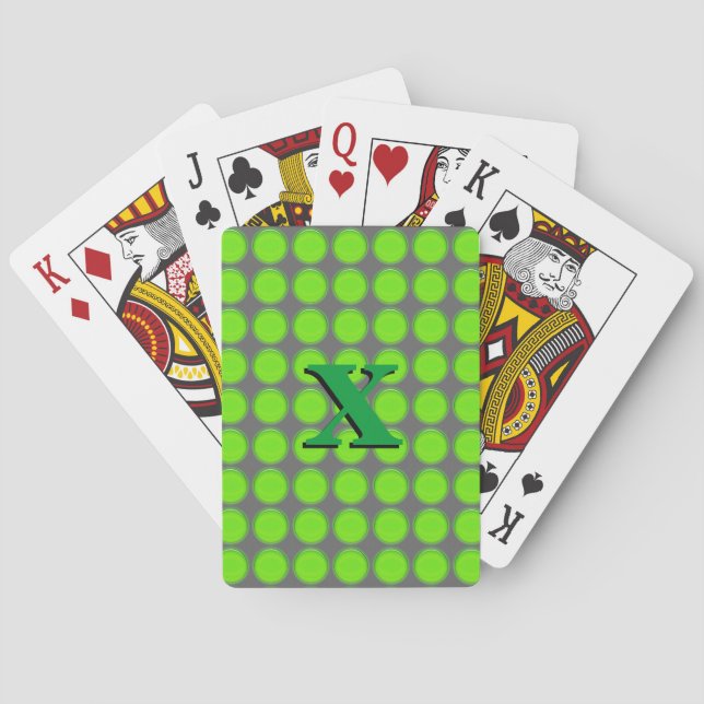 Cartes à jouer - Points verts avec initiale (dos)