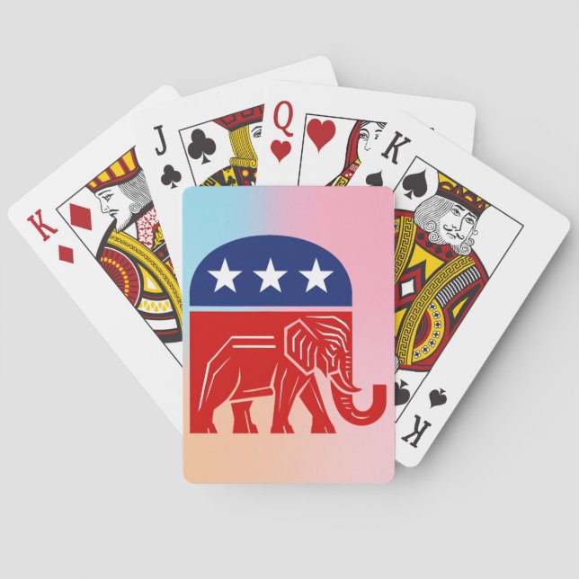 Cartes à jouer politiques éléphant républicain (dos)