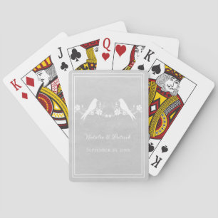 Cartes à jouer pour mariage florales avec insépara