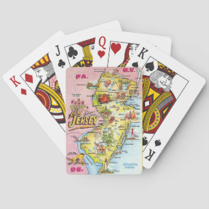 Cartes à jouer représentant une carte colorée du N