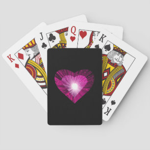 Cartes à jouer rose Coeur Noir
