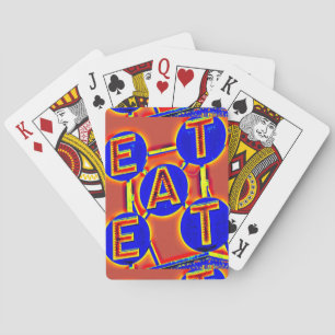 Cartes à jouer rouge/bleu manger